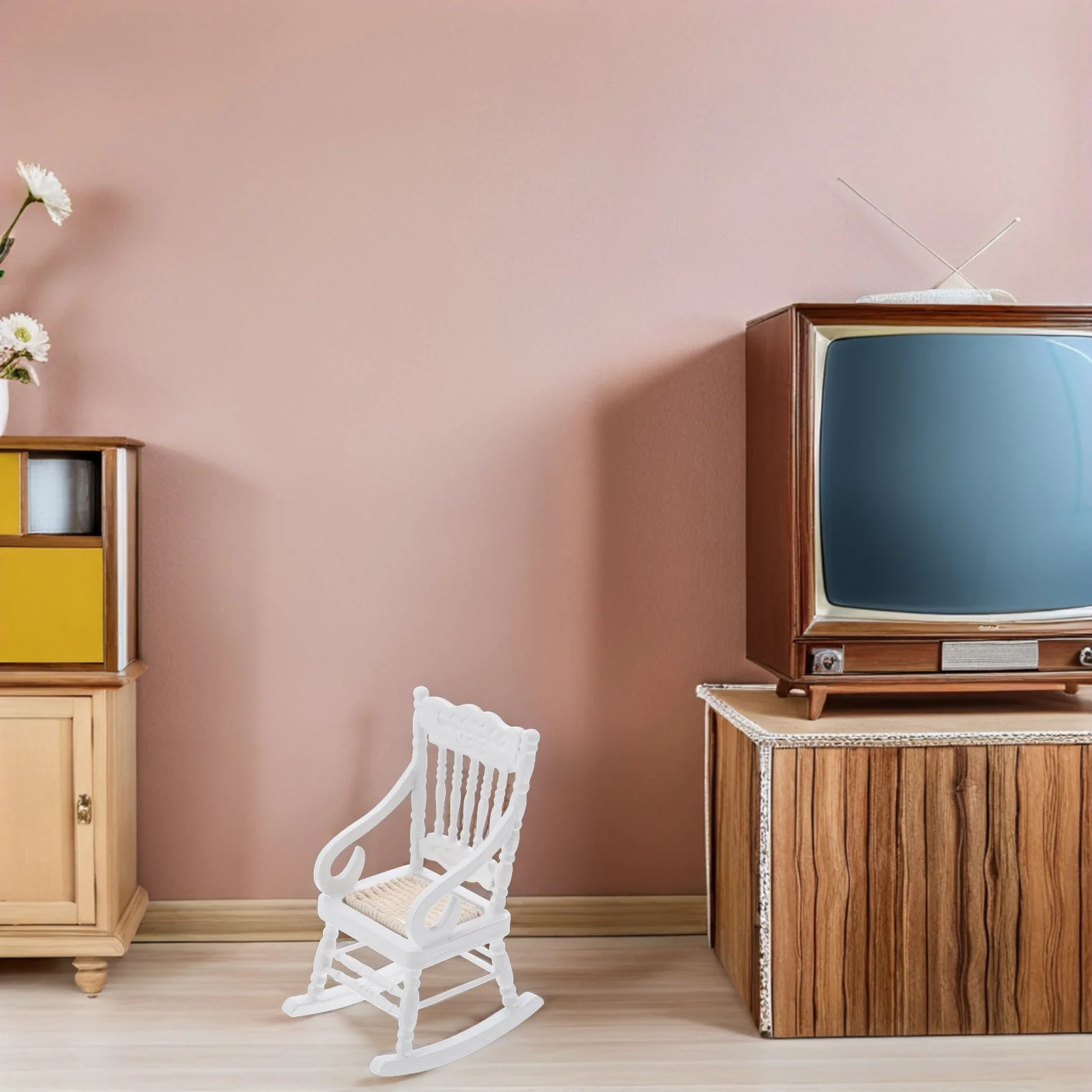 

2 Pcs Christmas Decorations Mini Furniture for Dollhouse Miniature Rocking Chair