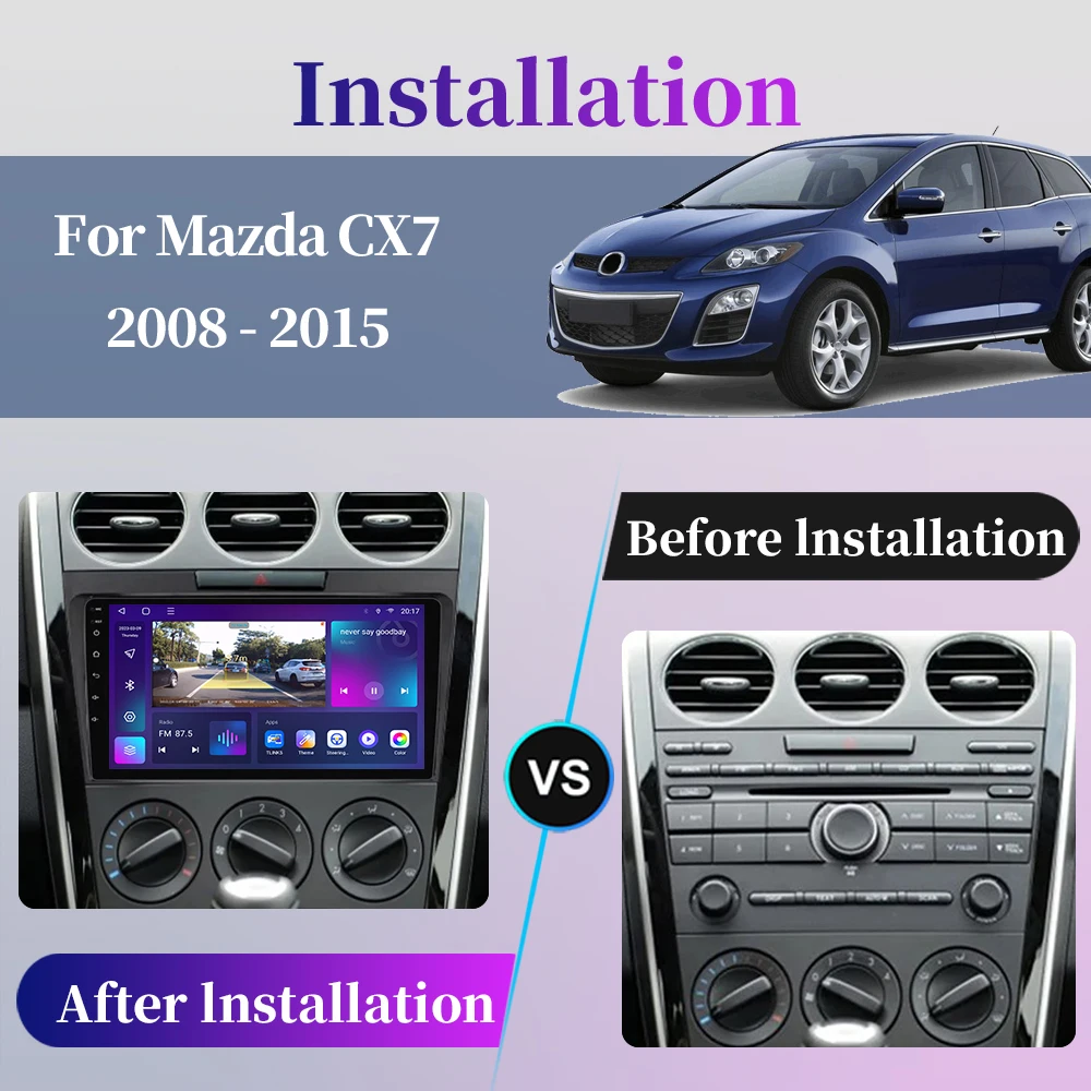 For Mazda CX 7 CX-7 2008 - 2015 Car Radio Android Intelligent System Multimedia Player Navigation GPS Carplay Screen Auto Stereo