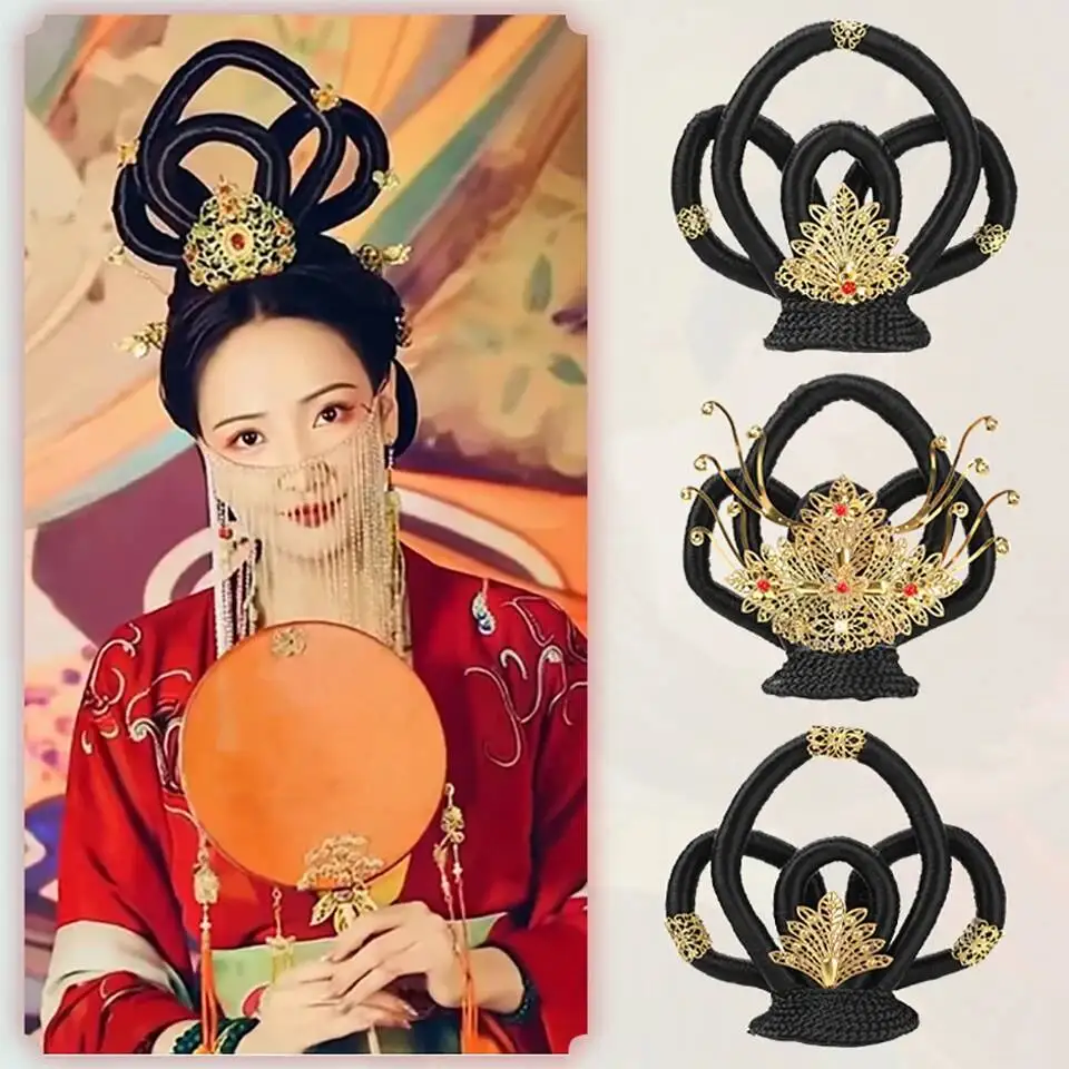 Hanfu Wig Hair Clip Chinese Ancient Fairy Wigs And Hair Bundles In Chignons Dunhuang Dance Performance Hair Accessorie