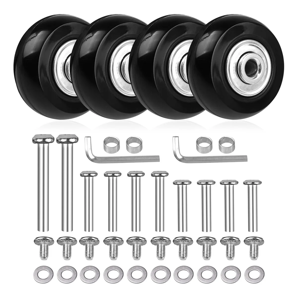 

4pcs Luggage Suitcase Replacement Wheels,Swivel Caster Wheels Bearings Repair Kits Luggage Replacement Wheels 40mmx18mm