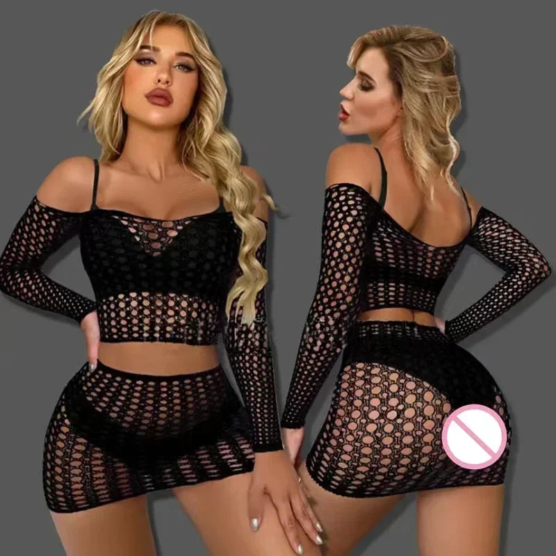 

Сексуальное женское белье Babydoll, мини-платье с длинными рукавами, нижнее белье, одежда для сна, лучшая ночная рубашка, игрушка, одежда для сна, горячее эротическое платье