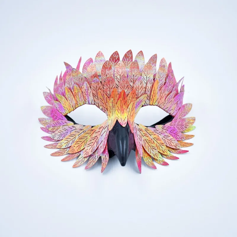 Faux Feather Bird Masks Adult Mardi Gras Costume Accessory