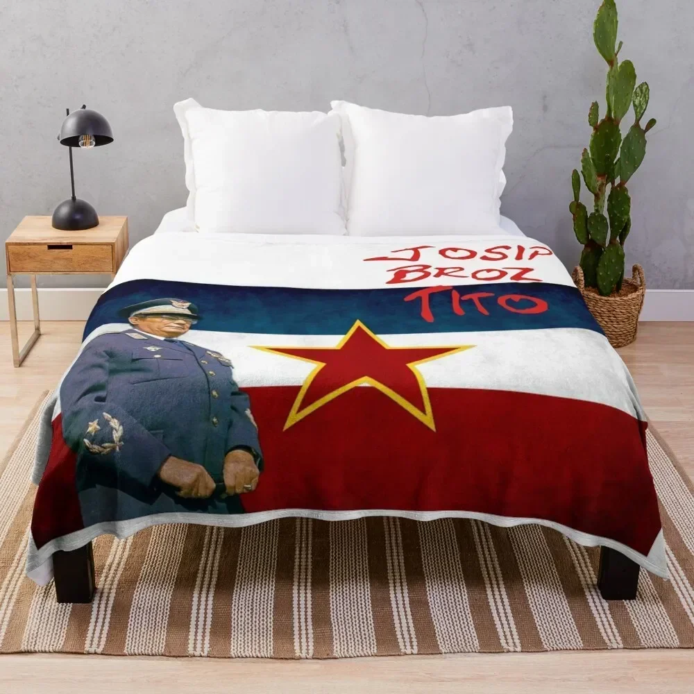 

Josip Broz Tito Throw Blanket Plush Warm Custom Decorative Beds Blankets