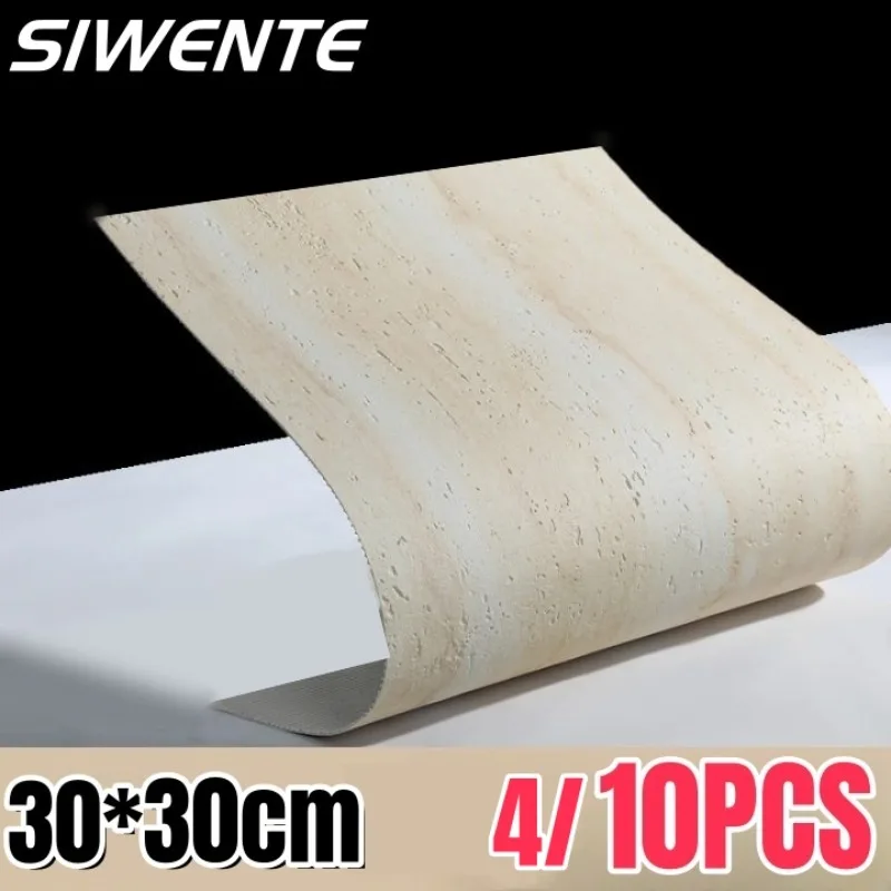 

Self-Adhesive Faux Travertine Wallpaper Easy To Install Stone-Look Covering Wall Stickers for Renovation Restaurant Living Room