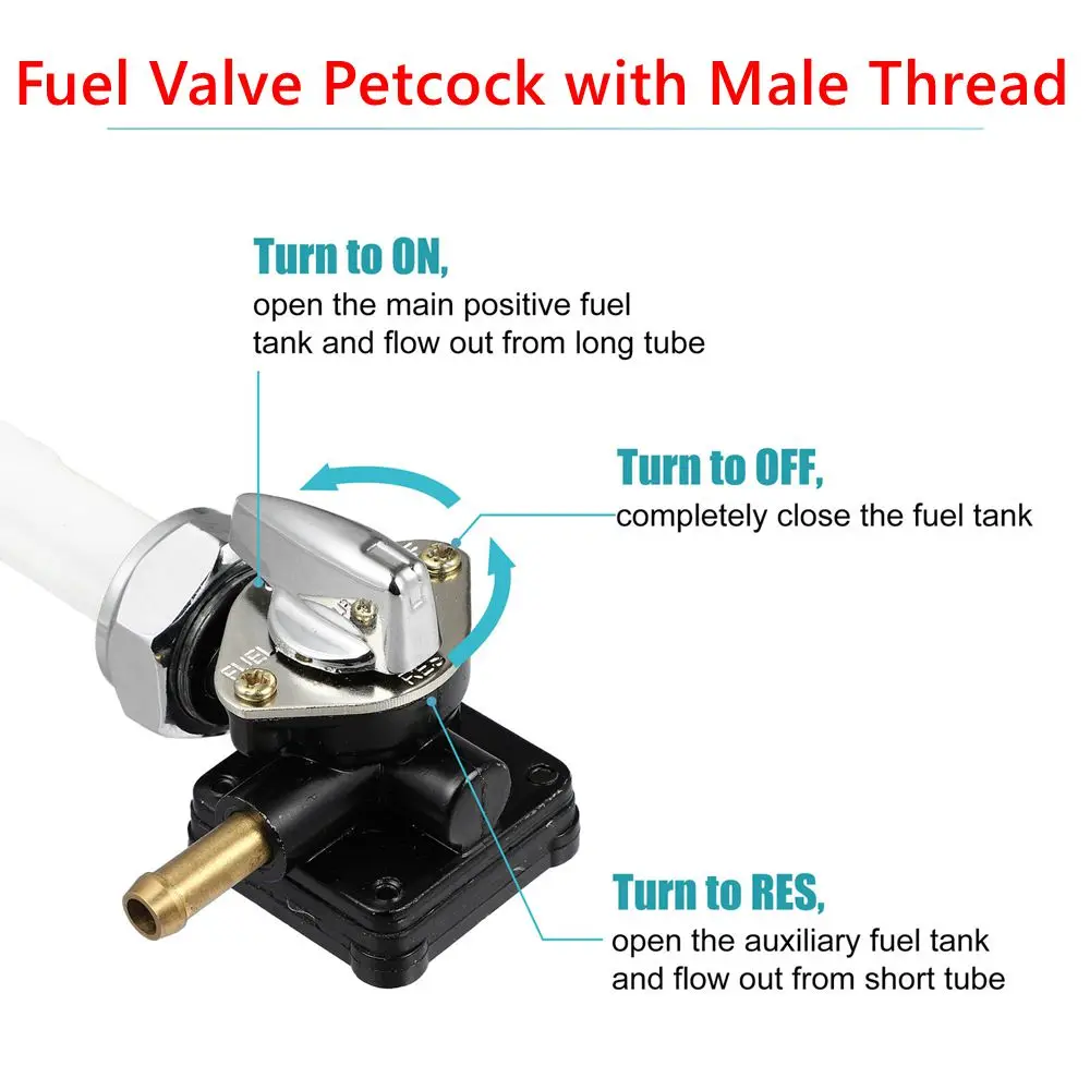 High Quality Fuel Valve Petcock With Male Thread Features Motorcycle Parts 61338-94D 22mm For Harley FLST FXST FLT FXD 1995-2001