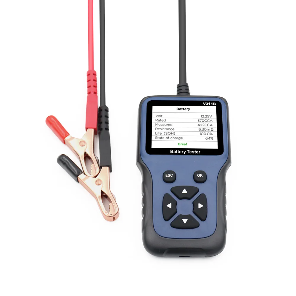 

V311B Car Battery Charger Tester Analyzer Automotive Car Charging Cricut Load Tester Mini Portable 12v Car Battery Tester