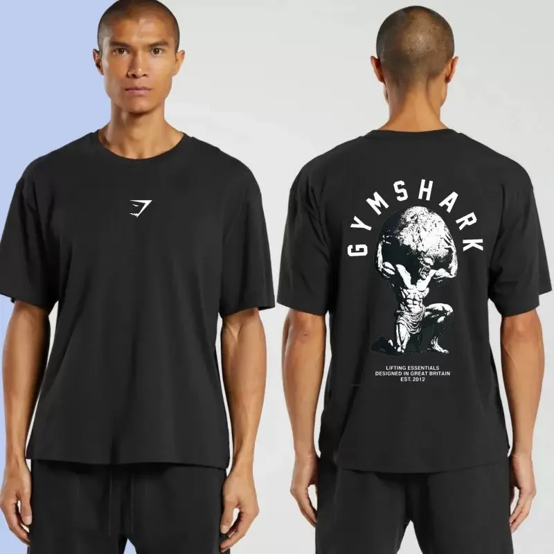 Hot selling GYMashaRK new running sports fitness T-shirt top, casual breathable fine sulfur cotton loose short