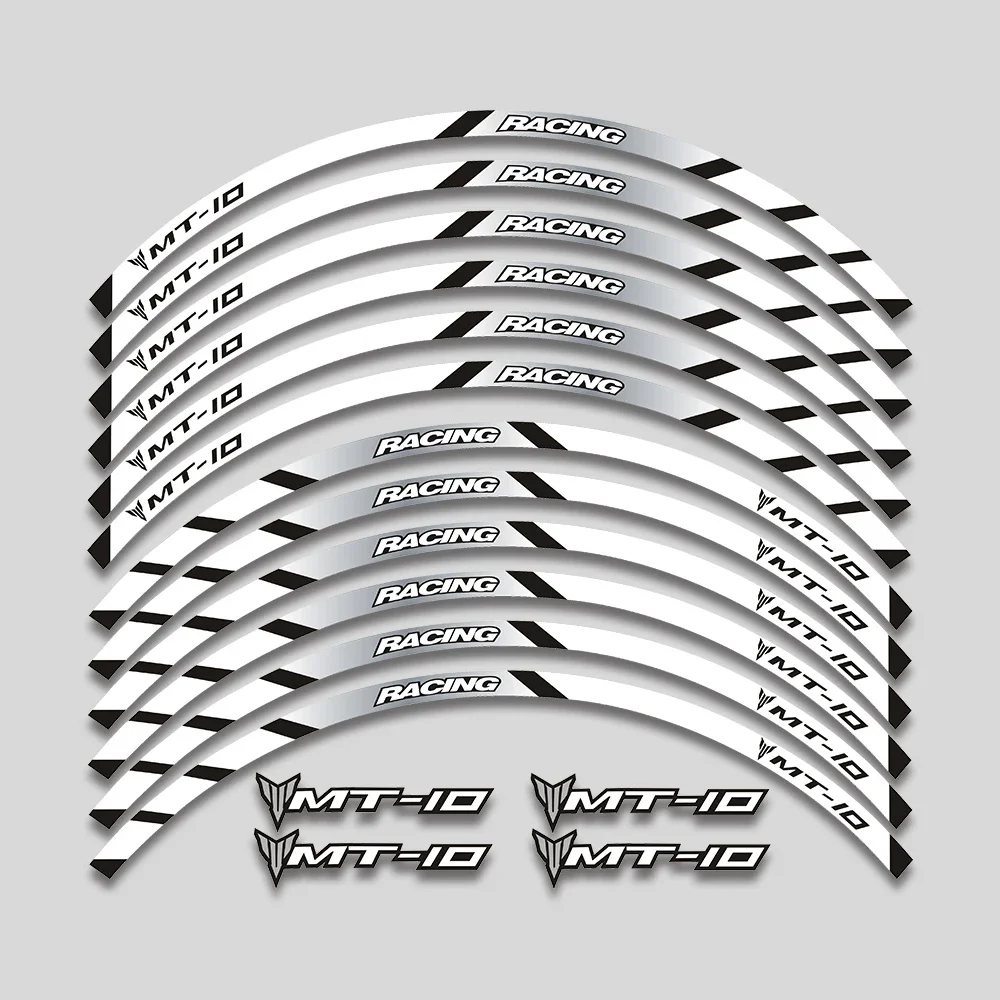 

17inch Motorcycle Wheel Sticker Hub Reflective Stripe Rim Tire Waterproof Decorative Decals Set For YAMAHA MT03 mt 03