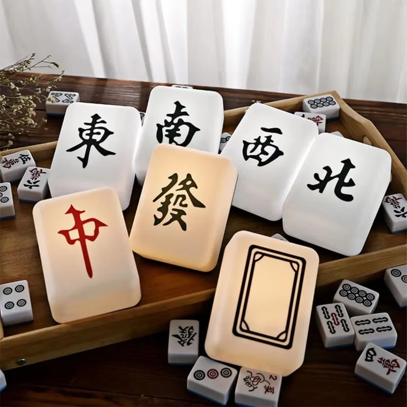 Mahjong Shaped Night Light Usb Rechargeable Mahjong Shaped LED Night Light Table Lamp Home Decorative