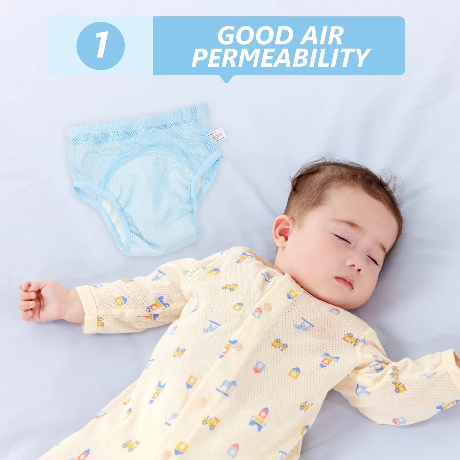 

3Pcs Baby Reusable Diapers Breathable Waterproof Potty Training Pants for Toddlers Comfortable Newborn Washable