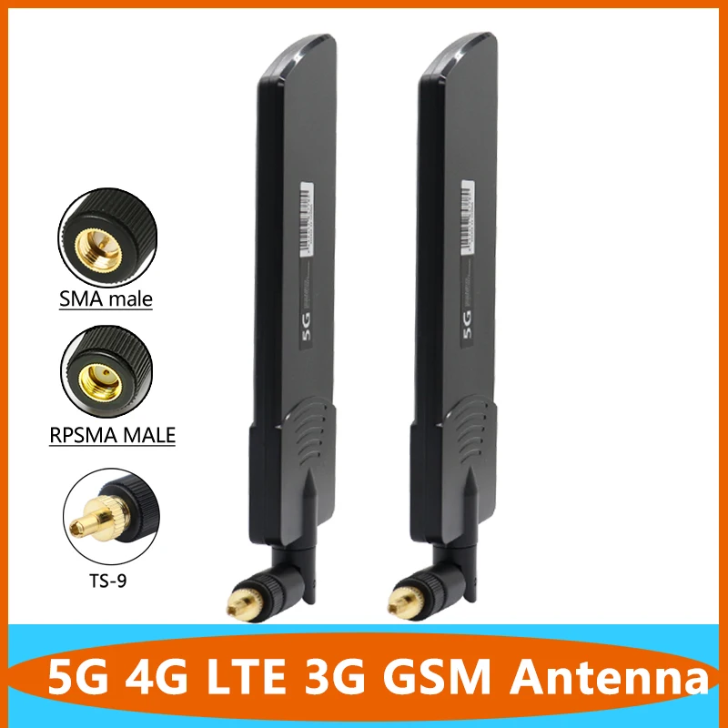 Antena de enrutador WiFi externo con SMA macho TS9, enrutador inalámbrico de pato de goma, 5G, 4G, LTE, 3G, GSM, 600 ~ 6000Mhz