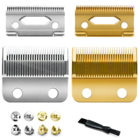 2pack 2 Hole Adjustable Hair Trimmer Parts Gold Silver Blades Compatible with Wahl 5 Star Series Cordless, Magic Clip Clipper