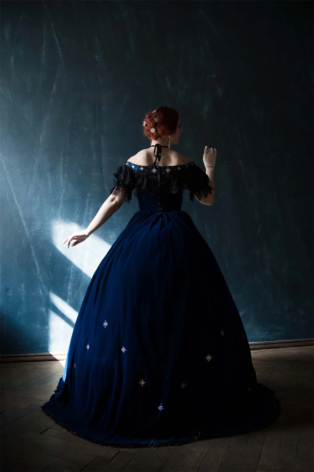 1860s Velvet Empress Sissi Princess Costume Star Dress Victorian Civil War Southern Belle Dress Scarlett Costume Ball Gown