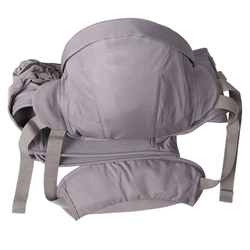 X18A-2X AINOMI Baby Sling Carrier Walkers Waist Stool Kangaroo Front Facing Newborn Hip Seat Infant Carrier Wrap Pouch Gray