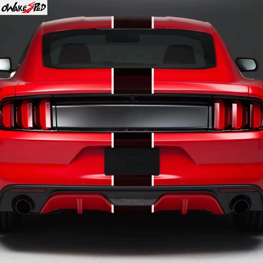 3Pcs Car Stickers Graphics Stripes Kit Vinyl Tuning Cover For Ford Mustang GT500 GT350 GT Auto Hood Bonent Roof Tail Decor Decal