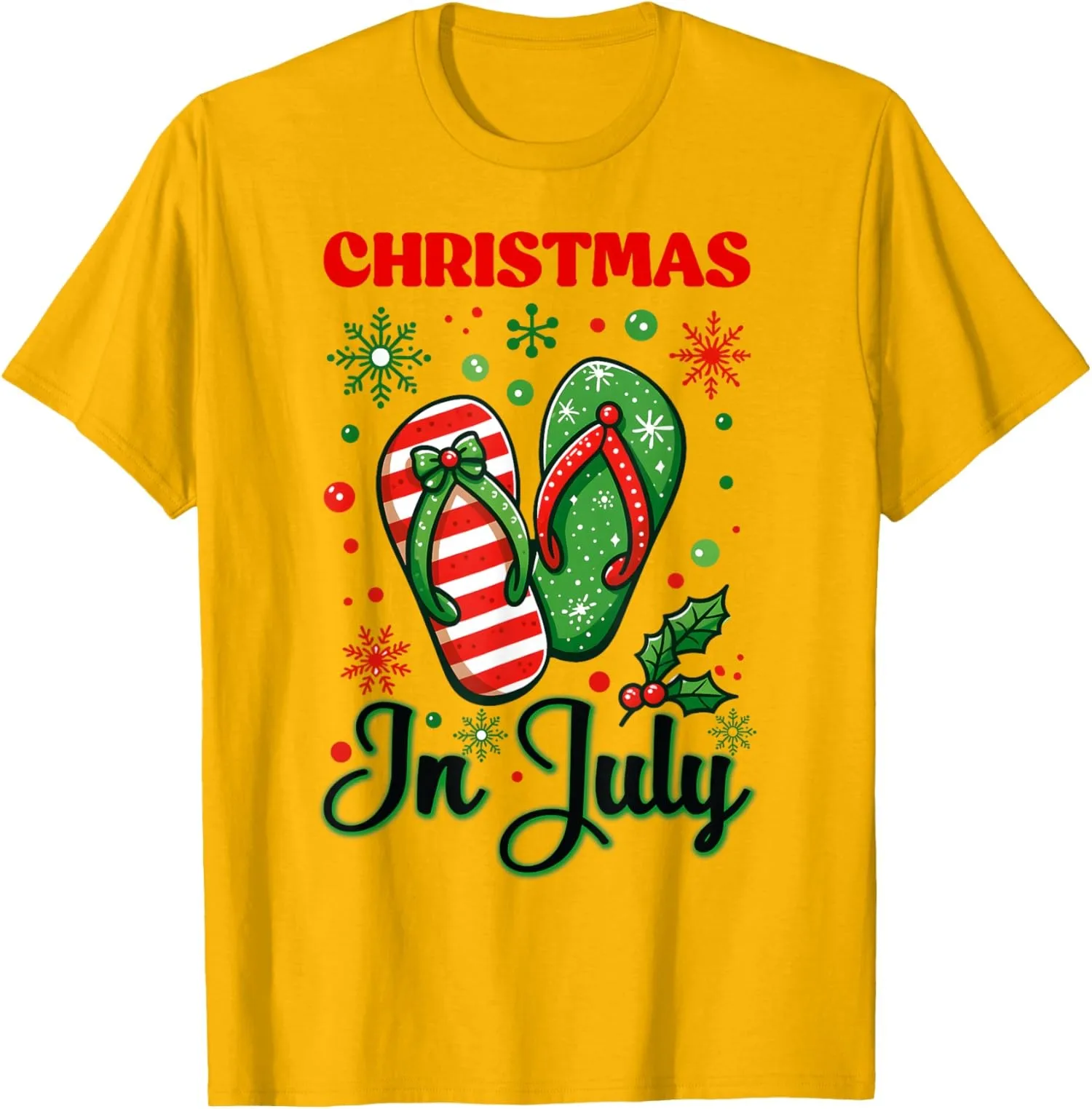 

Июльские шлепанцы, рождественские шлепанцы, летняя дизайнерская забавная футболка унисекс