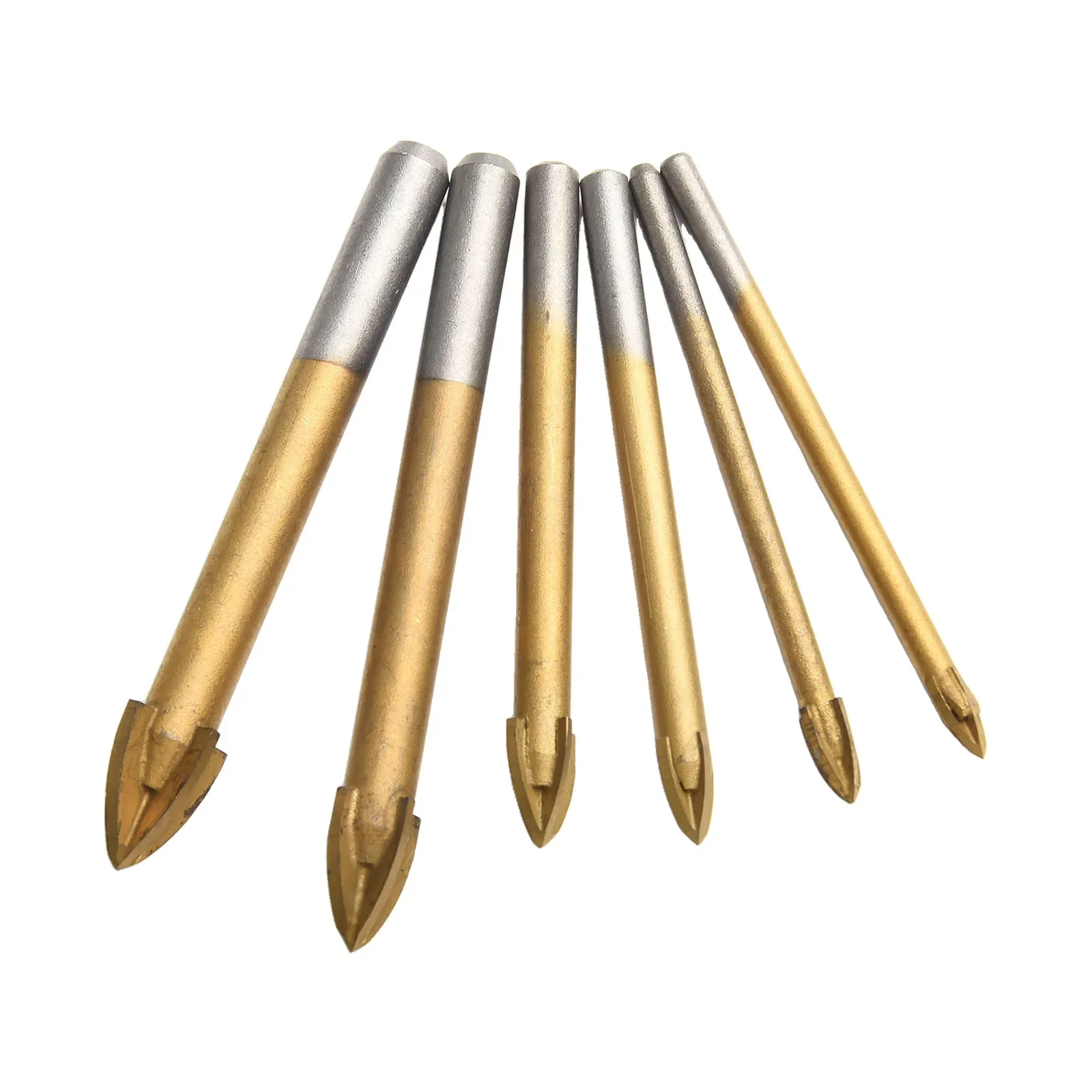 6PCS Cross Tile Drill Bits Set 6-12mm Hole Opener Triangle Drilling Tool For Wood Metal Tile Concrete Ceramic Drill Bits