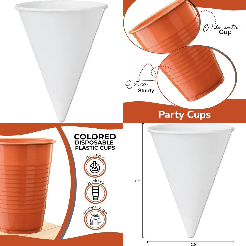 

White Paper Cone Cups 4.25 oz, Bulk Pack of 5000 for Foodservice Use