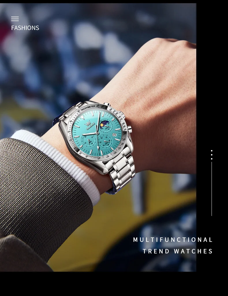 OLEVS Original Luxury Brand Watch Men 2024 NEW Multifunctional Chronograph Waterproof Luminous Trend Men's Wristwatches