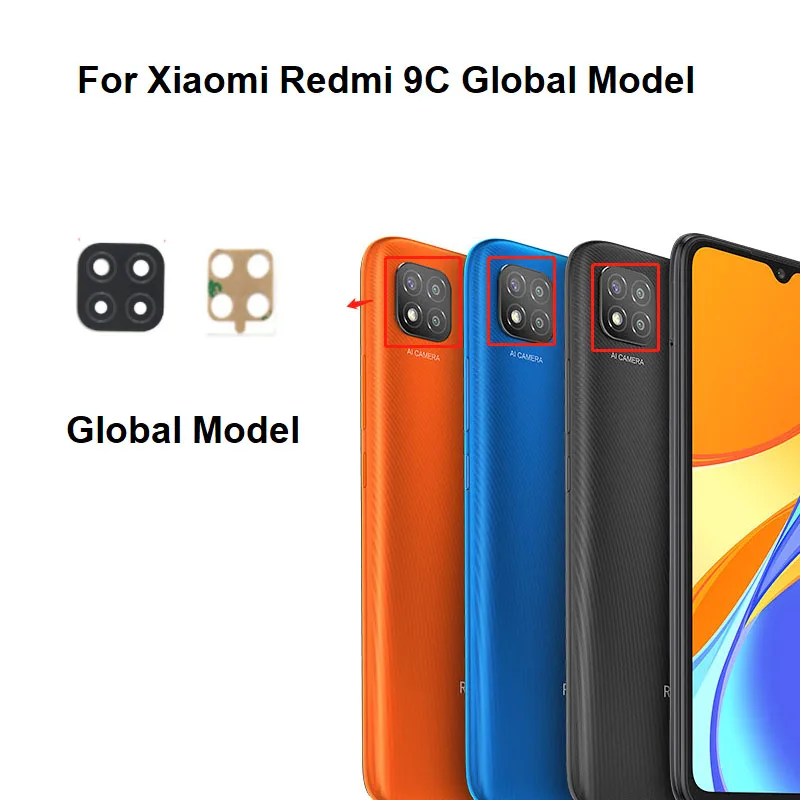 New Back Glass For Xiaomi Redmi 9C Rear Camera Lens With Glue Sticker Adhesive NFC Global Model