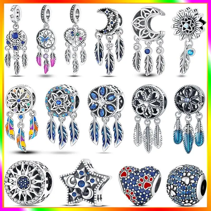 

2023 New in Colorful Dream Catcher Charm Beads Fit Pandora Original Bracelet For Women DIY Jewelry Luxury Pendant Bead Gift Hot