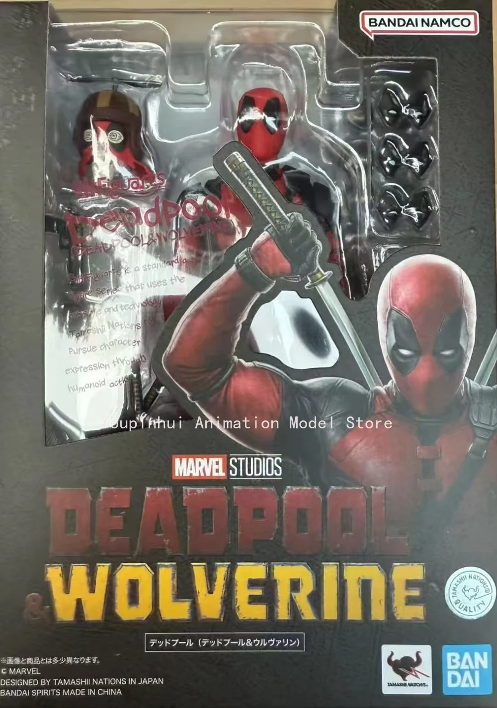 الصندوق الأصلي بانداي SHF في صدمة مارفل ديدبول ولفيرين مجموعة الشكل النهائي أطقم منمذجة أنيمي لعبة الحركة الكاملة هدية للطفل