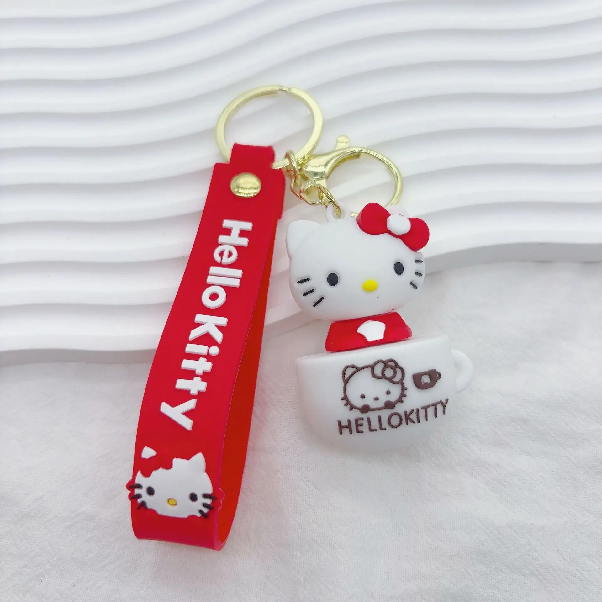 مرحبا كيتي المفاتيح سانريو لطيف عروسة كارتون لينة المطاط حقيبة قلادة سيارة كيرينغ الفتيات هدية التبعي