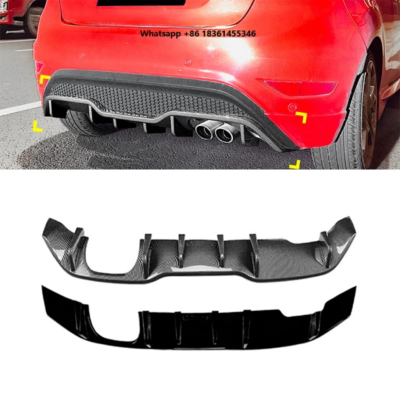 

For Fiesta ST MK7 2008-2017 Factory Supply Auto Parts ABS Gloss Black Rear Bumper Lip Diffuser Bumper
