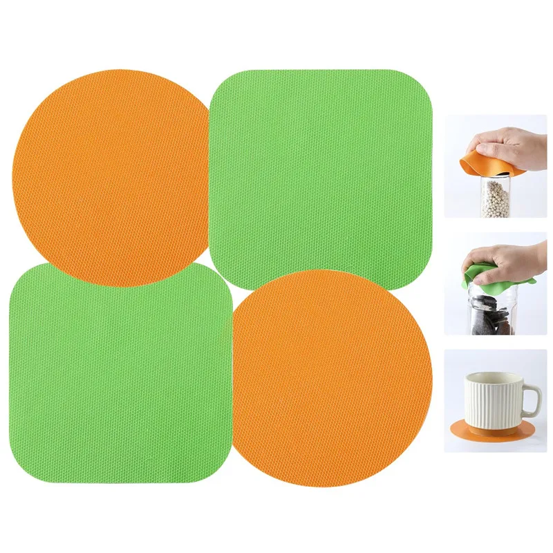 Silicone Bottle Opening Pad Non Slip Jar Gripper Mat Rubber Opener Manual Can Cap Cushion Multi-functional Kitchen Gadgets