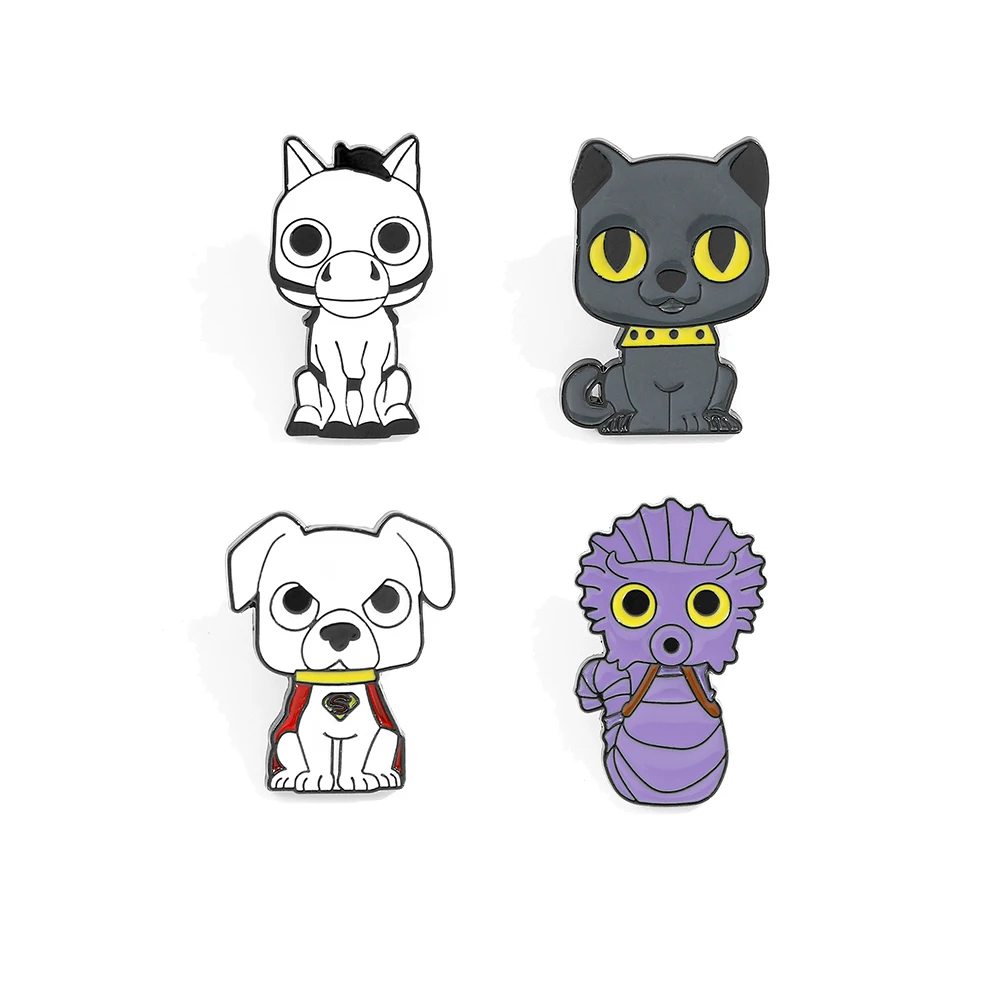 4 Pcs Cartoon Animatio Character Brooch  A Dog with a weird personality Enamel Pin Backpack Clothing Jewelry Metal Badge Accesso