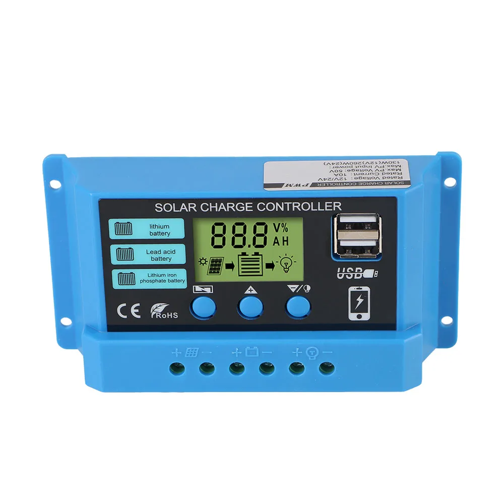 Solar Charge Controller MPPT PV Regulator Colorful Screen For Lithium Iron Phosphate/Lead Acid/Lithium Battery Home Accessories