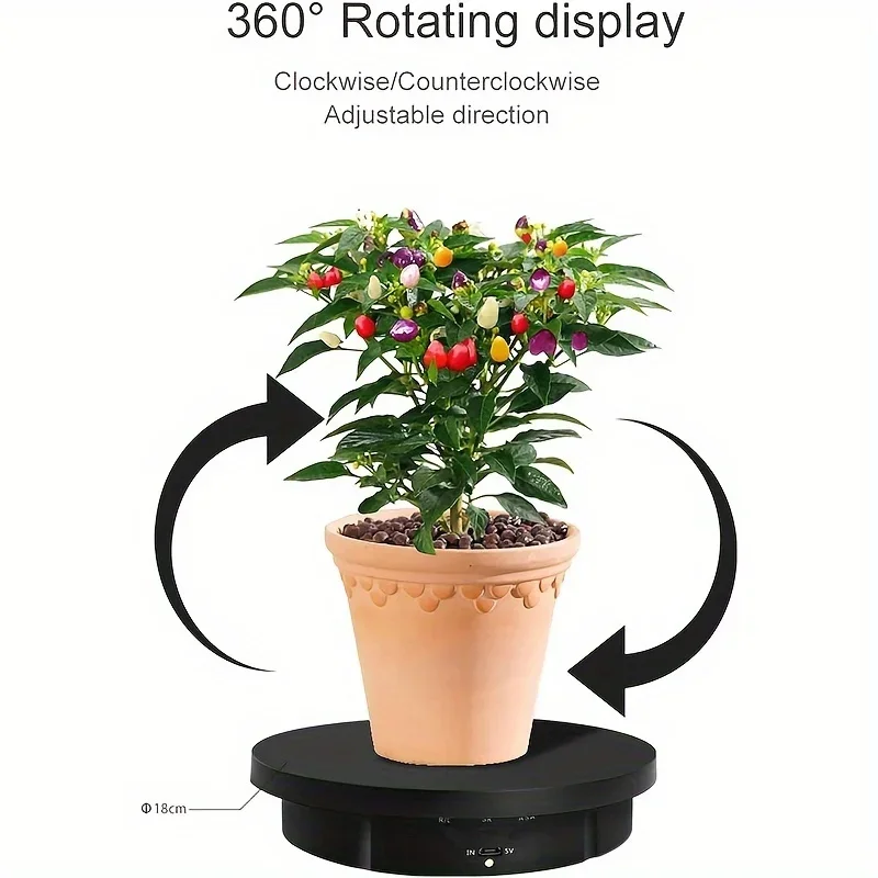 3 in 1 Rotating Display Stand with 5.9/7.08/8.66 Inch Replacement Cover, 360 Degree Rotating Display Stand with Remote Control image 4
