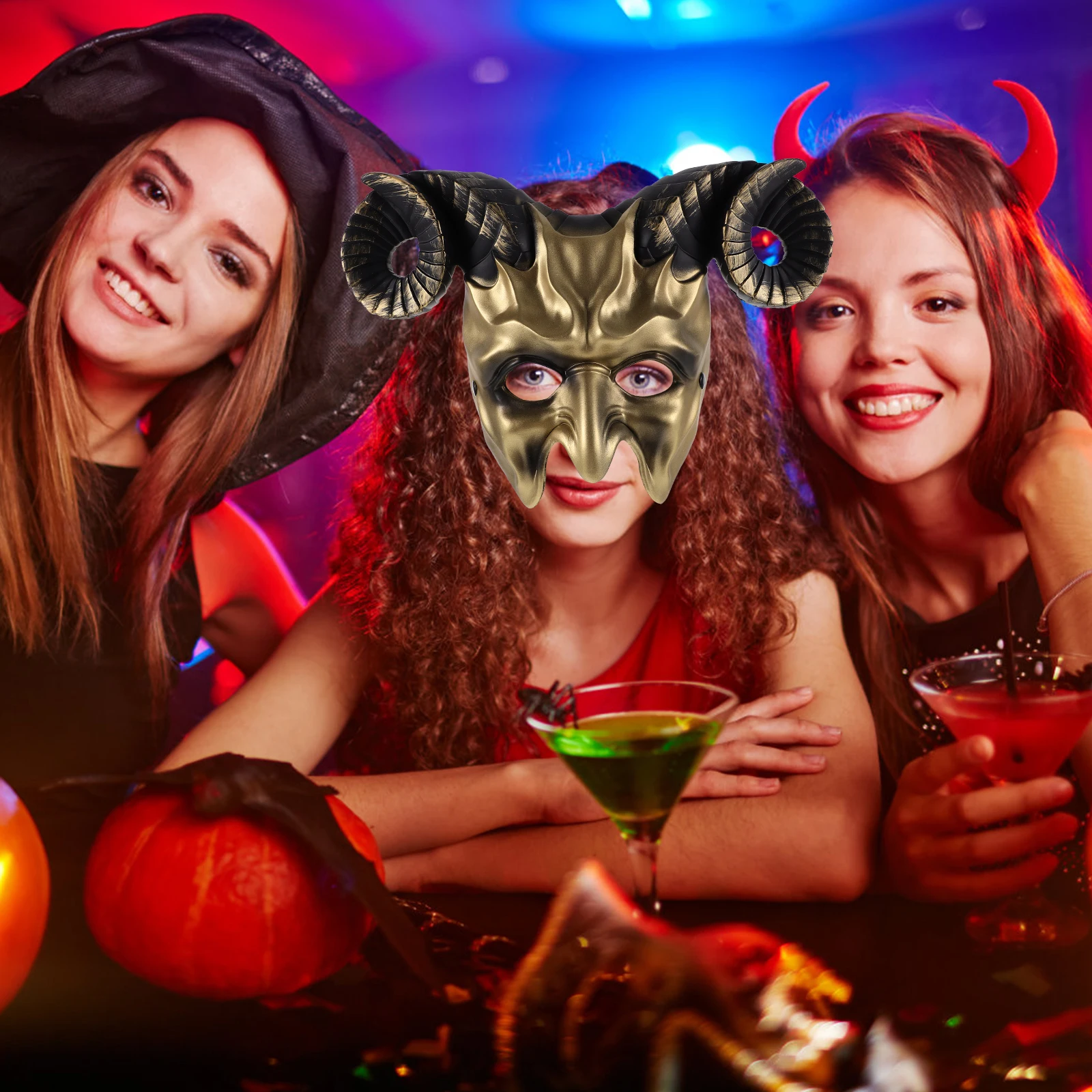 

Bear Shape Furry Horn Sexy Costume Face Mask for Halloween Cosplay Masquerade Decorative Scary Novelty Mask Halloween for Men