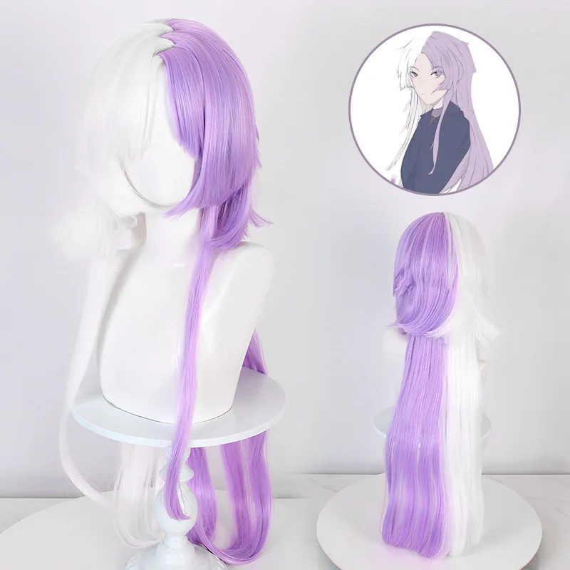 Cosplay wigs Lingqi Wenhao Wild Dog Season 4 Sigma Double Paired White Purple Long Hair Cosplay Anime Wig Cosplay