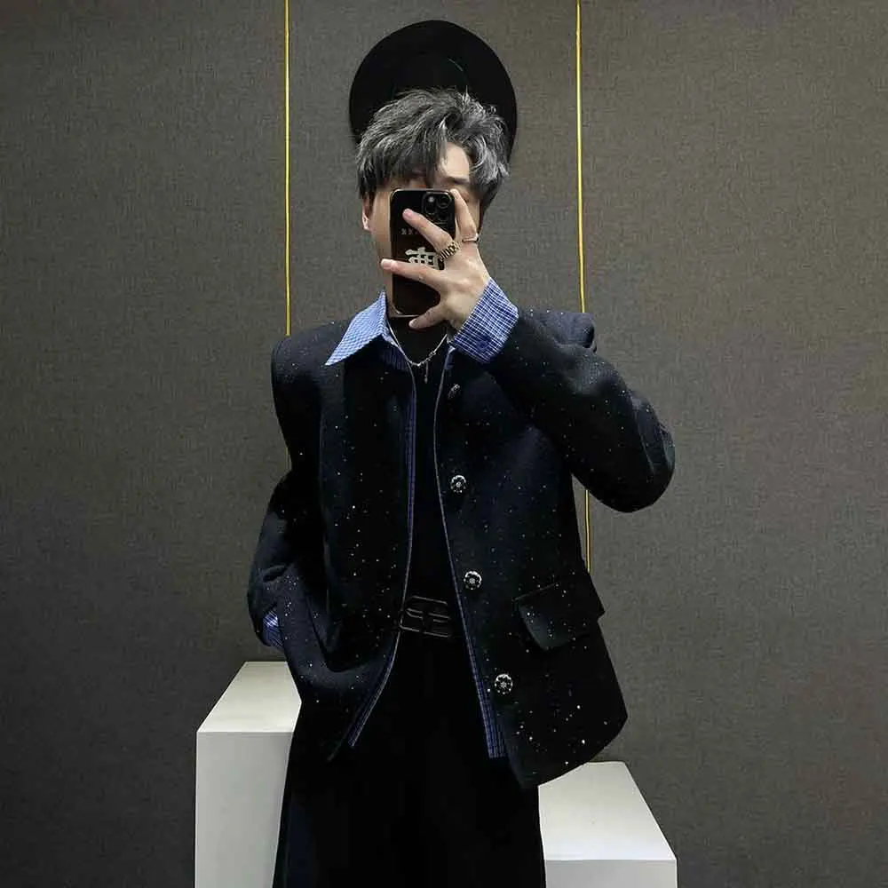 

Новая зимняя мужская искусственная двухсекционная куртка с длинными рукавами, американский ретро-модный тренд, свободные повседневные нишевые мужские топы High Street, 2025 г.