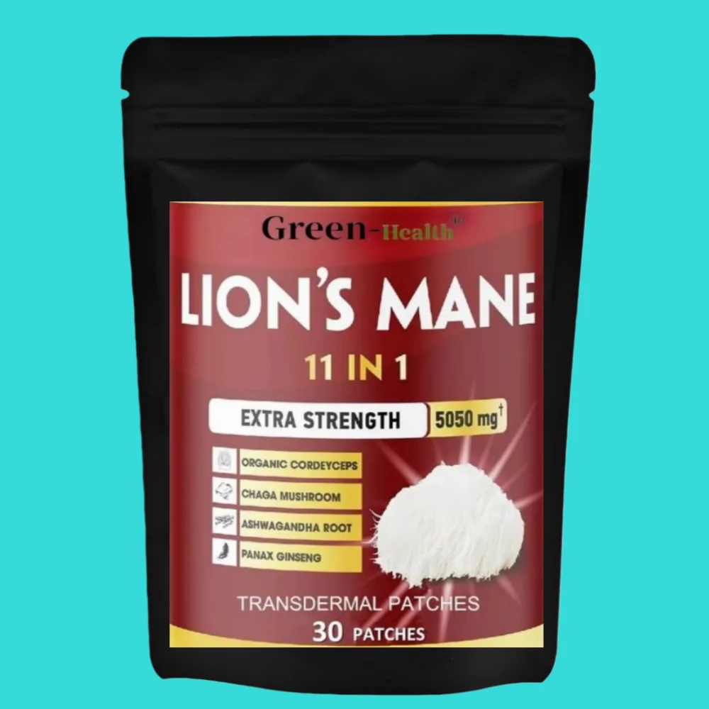 

30 патчей, 11 в 1, прозрачные переплетные патчи Lions Mane Mushroom с поддержкой памяти Cordeyceps, Reishi, Ashwagandha