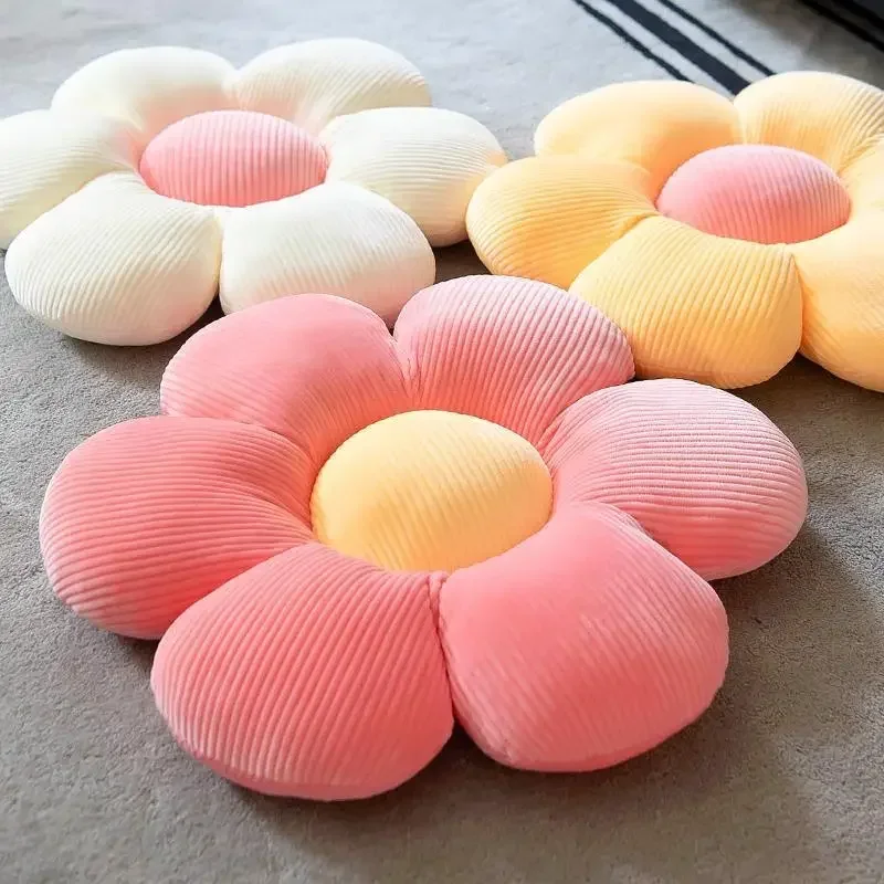 35 ซม.ดอกไม้สีสันสดใสหมอน Plush Plant Petal Cushion ตุ๊กตาของเล่นสําหรับเด็กผู้หญิงของขวัญตกแต่งบ้าน