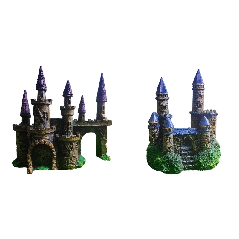 Delicate Artificial Castles Figurine Hideouts Shrimp Hideouts Statue Aquarium Habitat Decors