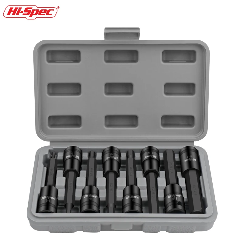 Hi-Spec Complete Bit Socket Set 8-Piece With S2 Alloy Steel Features Sae And Metric Sizes For Efficient Automotive Repairs