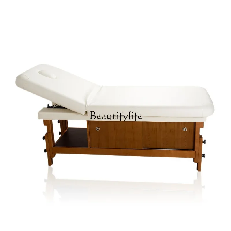 Beauty salon special SPA electric lifting high-grade solid wood beauty bed electric massage bed