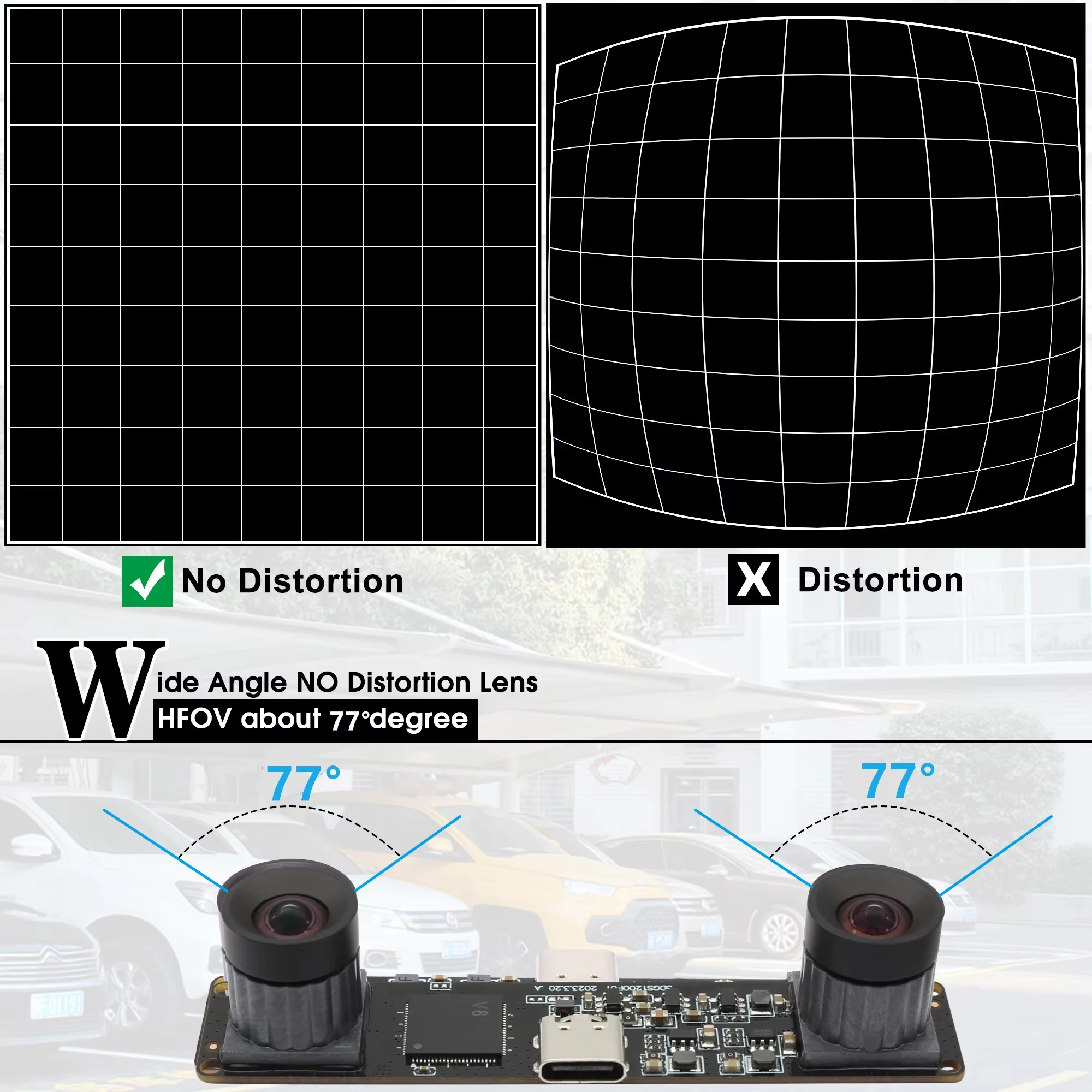 ELP 1200P Otturatore globale Sincronizzazione webcam USB Modulo fotocamera a doppio obiettivo Fotocamera industriale UVC stereo 3D ad alta velocità 120fps