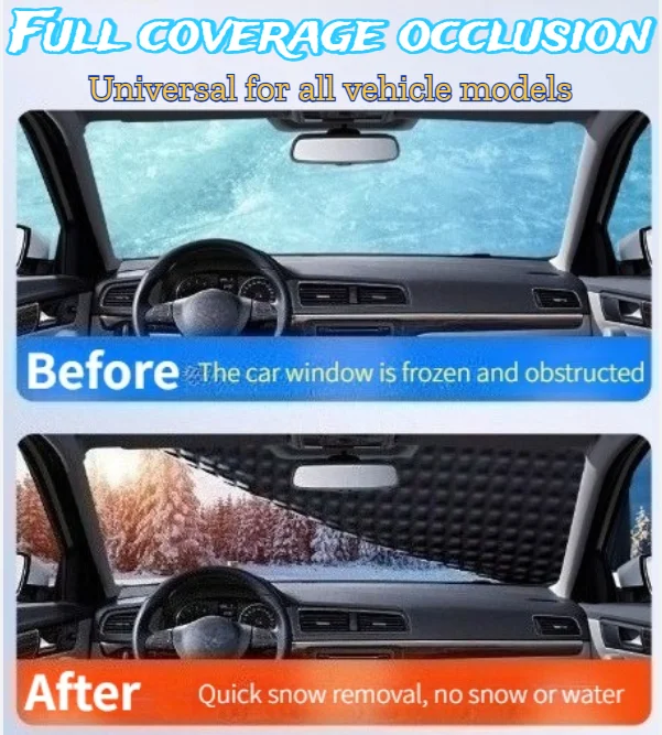 Universal Magnetic Car Snow Cover - Anti-Snow/Frost/Scratch, Fits Multiple Car Models & Easy Storage