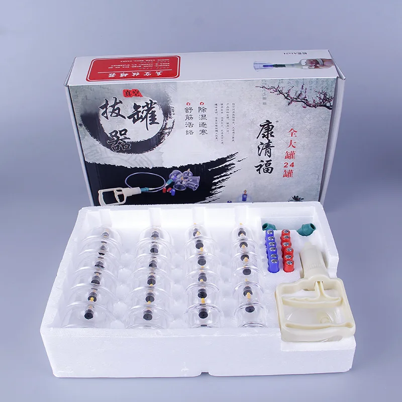 

24 Pcs Chinese Vacuum Cupping Set Cans for Massage Vacuum Cupping Massager Cups Body Massage Tools Non-glass Cup Health Care