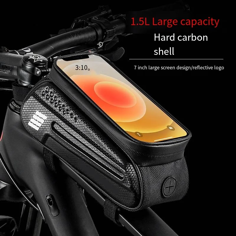 

Bicycle Tube Wrapped in Hard Shell Front Beam Wrapped Mountain Road Bike Mobile Phone Touch Screen Saddle Bag Riding Equipment