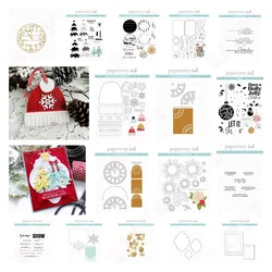 New Year Die Metal Cutting Dies Big Sentiments: Snow Stamp Set Stencils Hot Foil Diy Scrapbook Craft Paper Card Making Decor