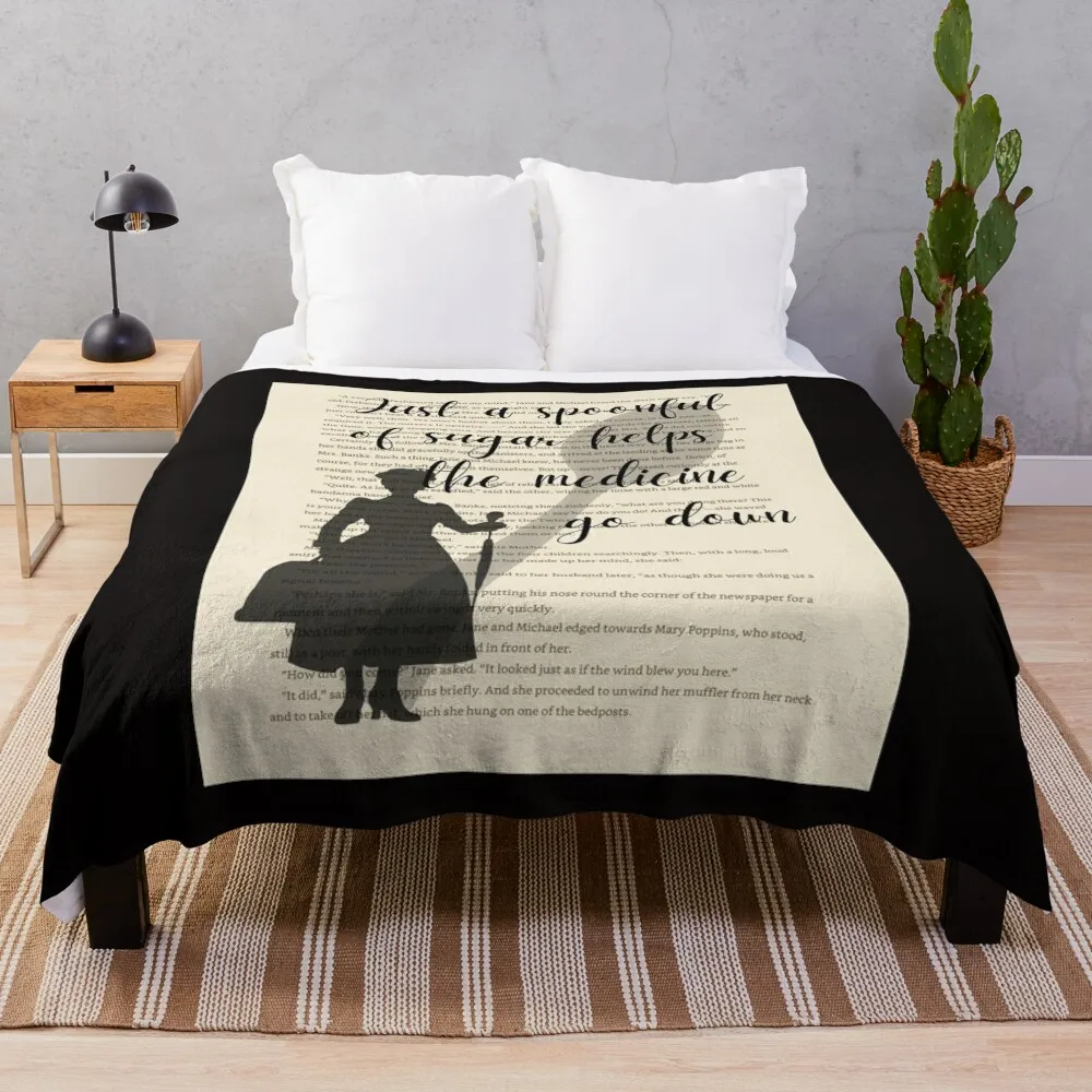 

Mary Poppins Book Page Art Throw Blanket Tourist Custom Decorative Throw Luxury Thicken Blankets