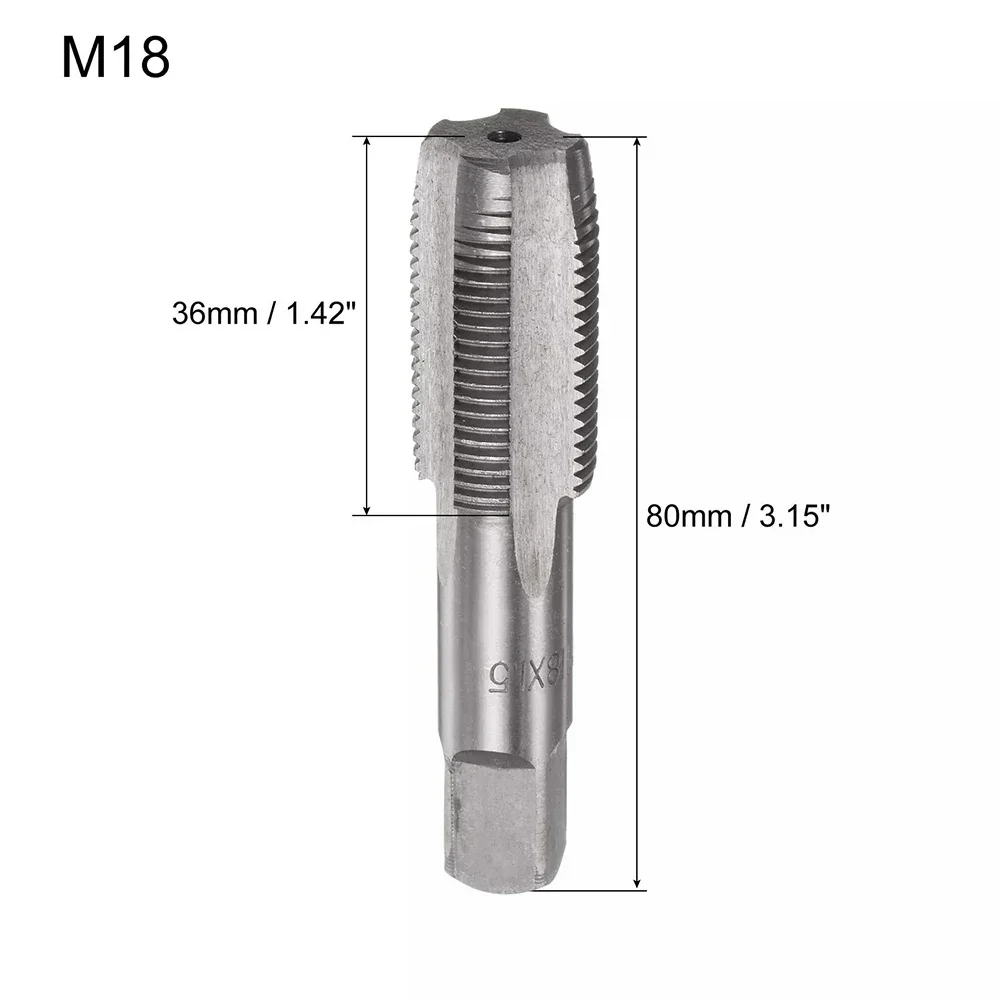 2pcs M18-x1.5 Tap RH Threading Tool M18- X 1.5mm Metric Thread Tap Right Hand M18- X 1.5 Tool Set Drill Tools