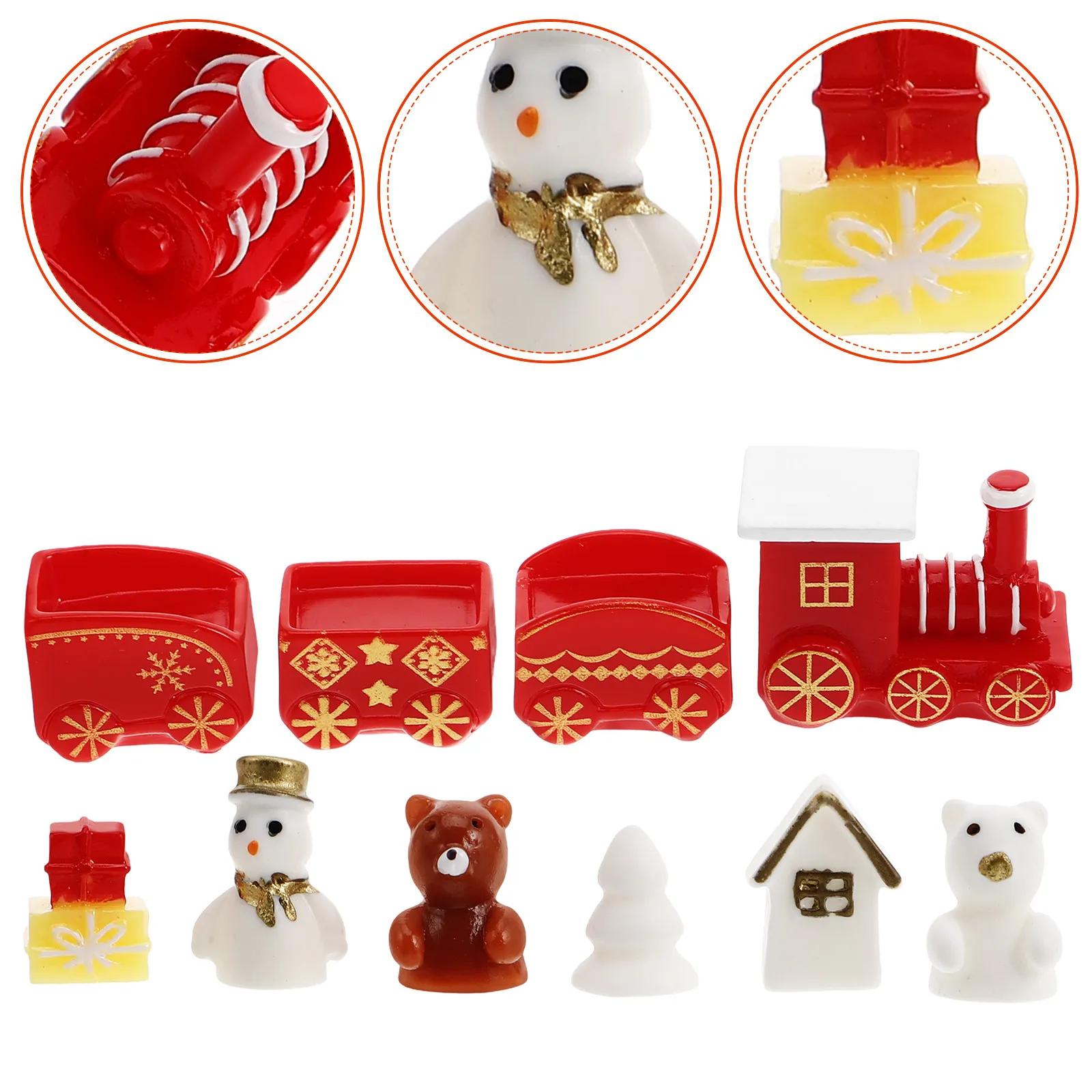 

Набор из 10 мини-поездов «Снеговик»: Настольное украшение для зимних праздников и вечеринок