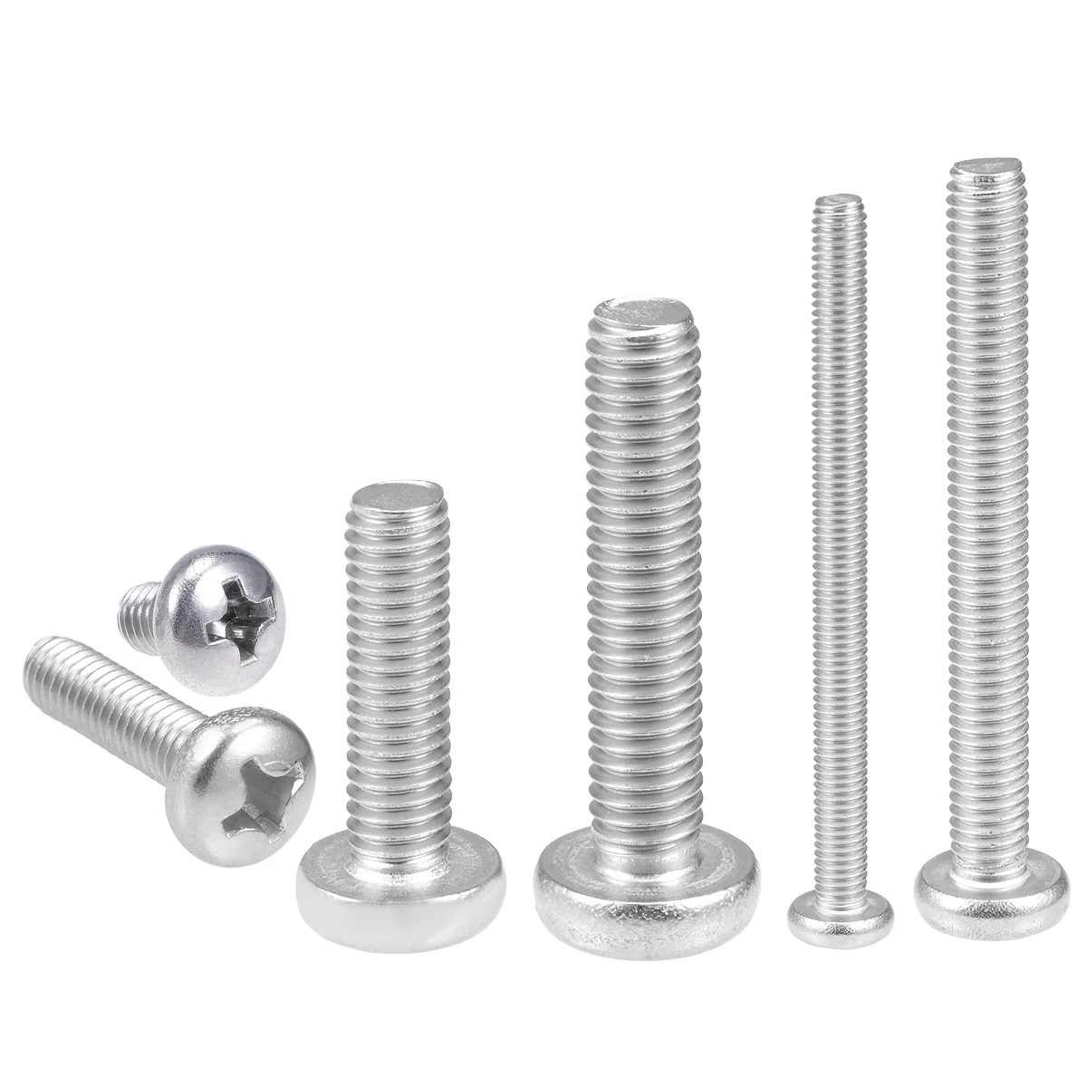 Uxcell 2-60pcs M4 M5 M6 M8 Cross Phillips Pan Head Screw 304 Stainless Steel Fasteners Bolts Machine Screws 5-90mm