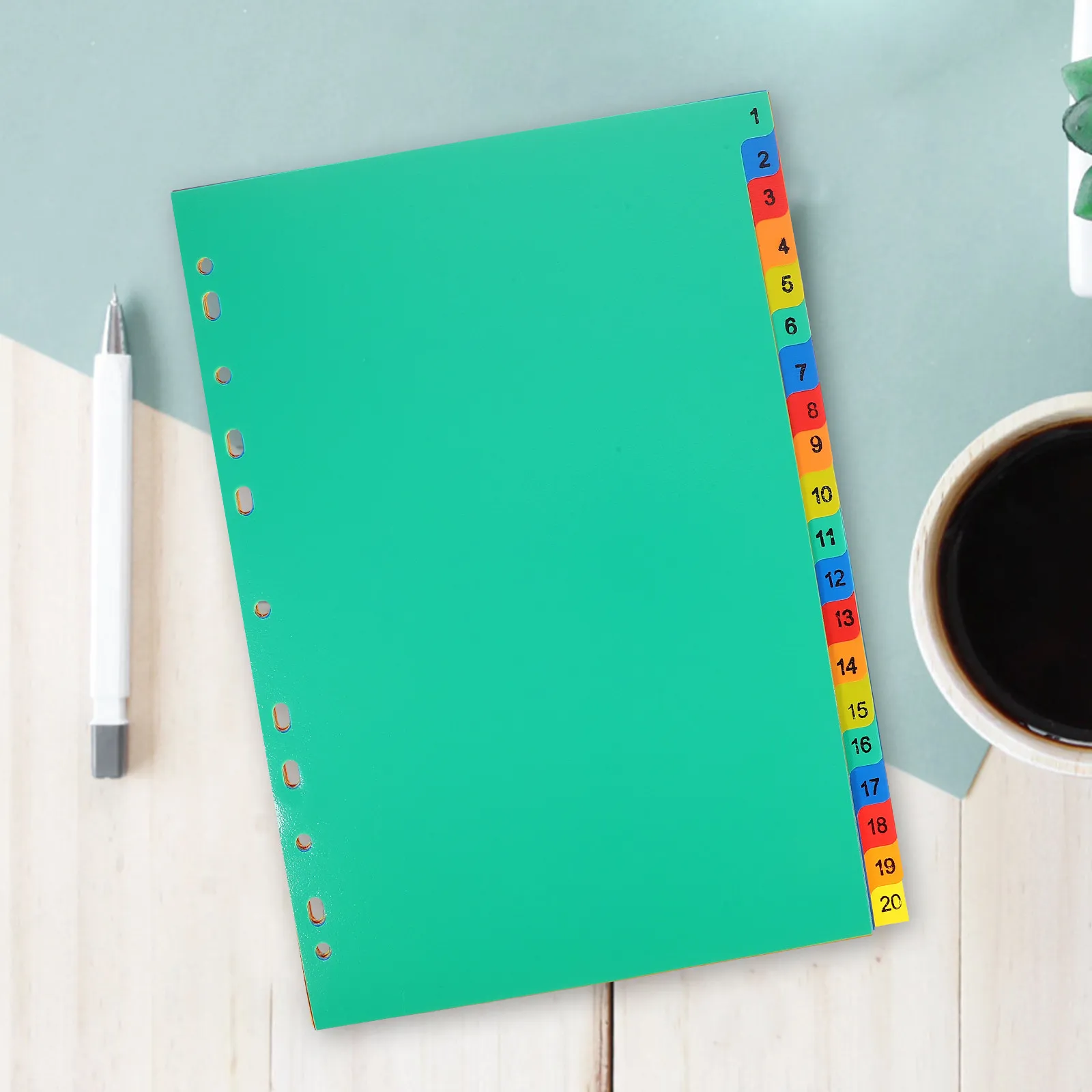 

20Pcs PP Plastic Binder Dividers with Writable Tabs for Loose-Leaf Notebooks Planners Index Organization File Divider Set Page